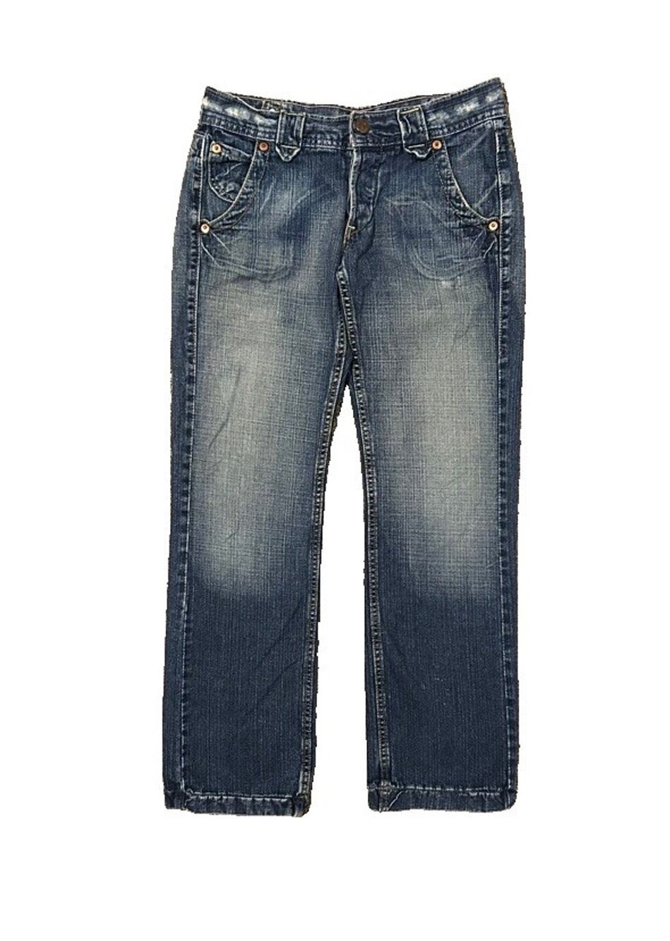 Levi’s 513 Boy Cut Boyfriend Denim Blue Jeans Women’s Size 3 Y2K Buckle 31x31